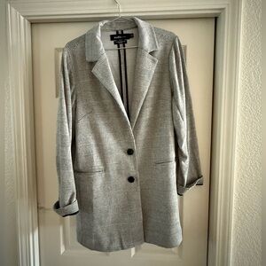 Torrid Studio Longline Knit Blazer in Houndstooth Plaid